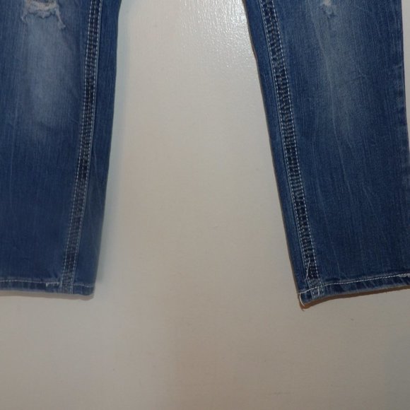 Amethyst Low Rise Distressed Straight Leg Crop Jeans Sz 3 - Picture 6 of 10